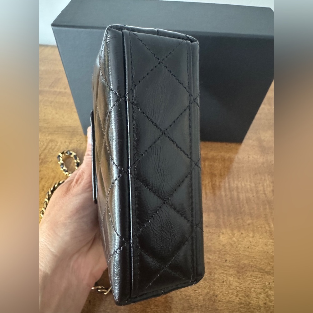 CHANEL Black Quilted Mini Kelly Bag with GHW - Picture 7 of 13